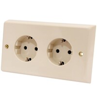 Dvojzásuvka-krémová