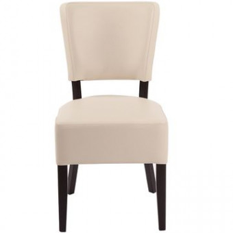 Židle Sena s koženým sedákem bílá 1