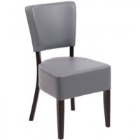 Židle Sena s koženým sedákem šedá 1